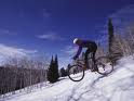 mountain biking in the snow